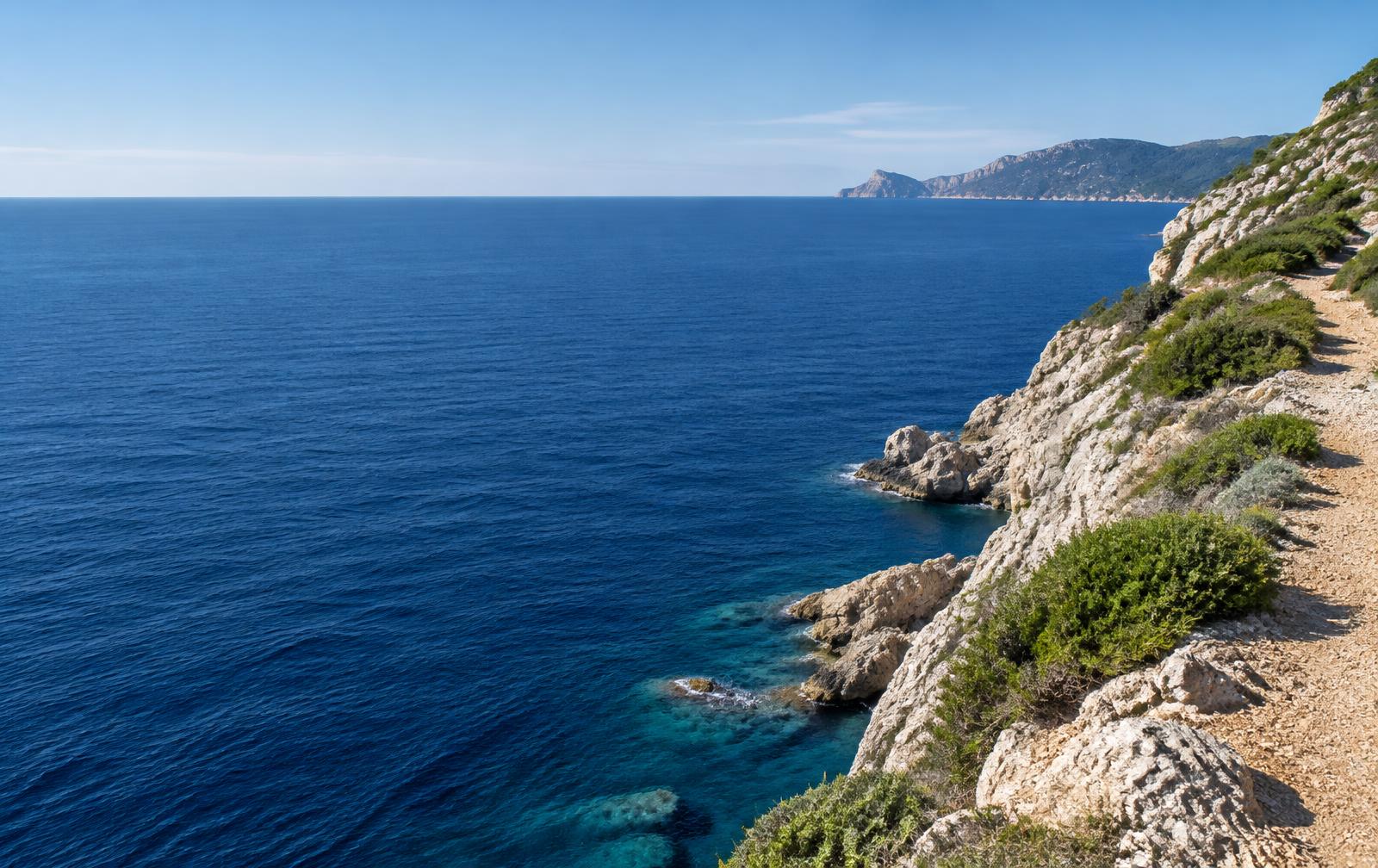 Sentier côtier face à la Méditerranée